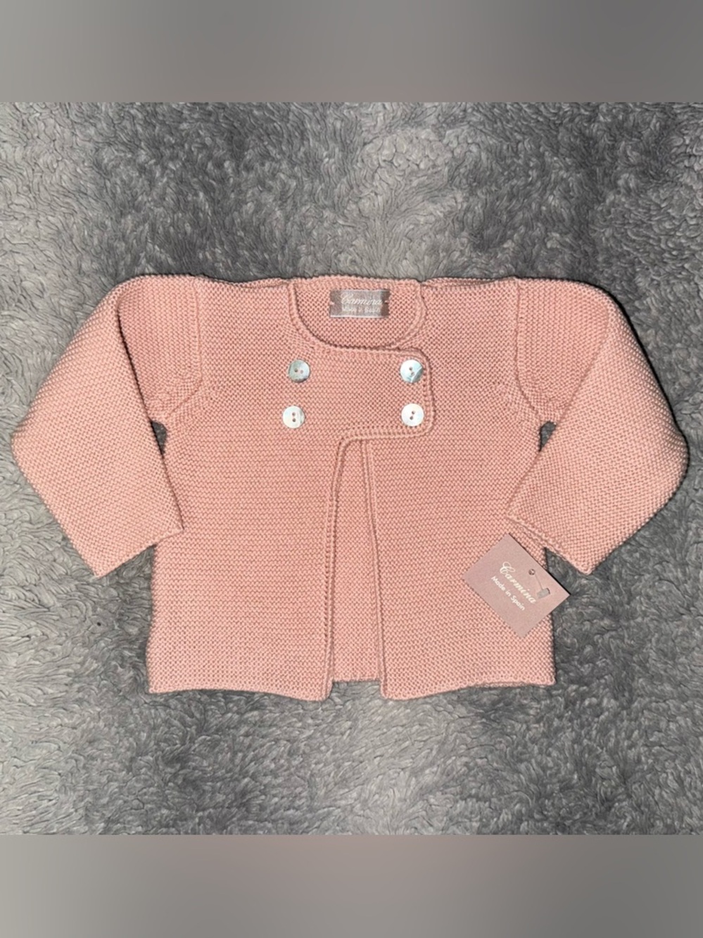 CARMINA BABY KNIT CARDIGAN IN ANEMONE PINK